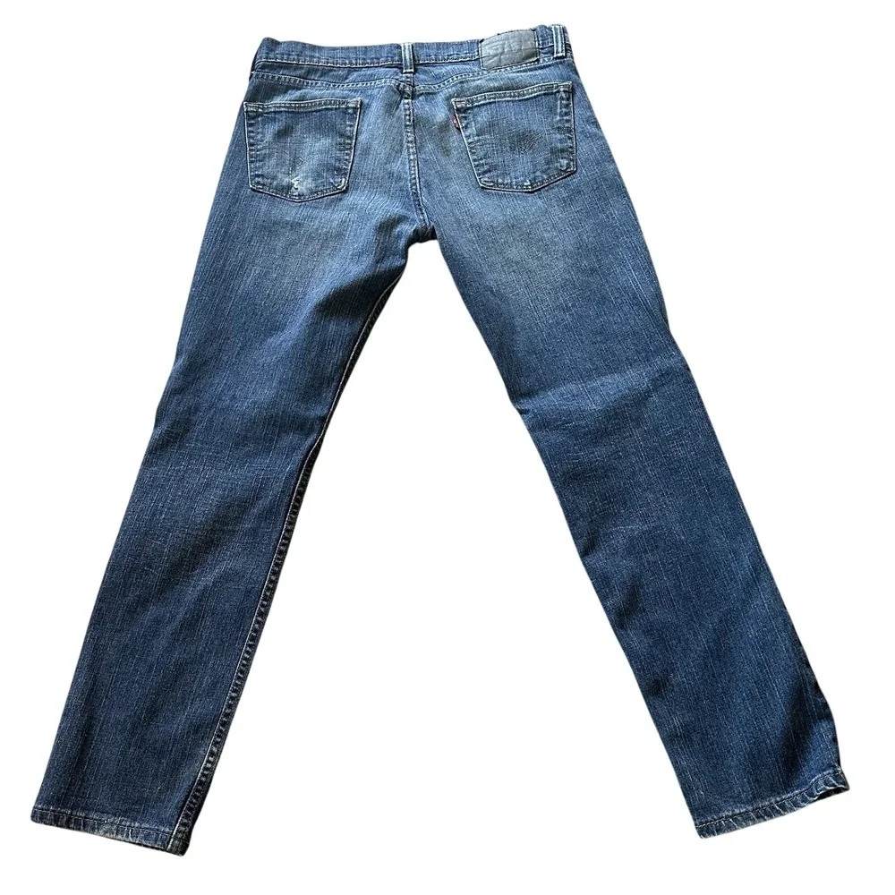 Levi's 511 Jeans Men's 34x32 Blue Dark Wash Regular Fit Straight Leg Modern Flaw